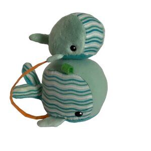 Skip Hop Mom & Baby Whale Infant Toy Set With Mirror Stripes Connected